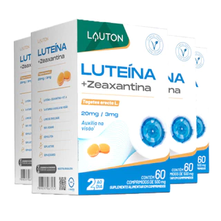 Kit 4x Luteína c/Zeaxantina + Vitamina A Lauton 60 Comprimidos