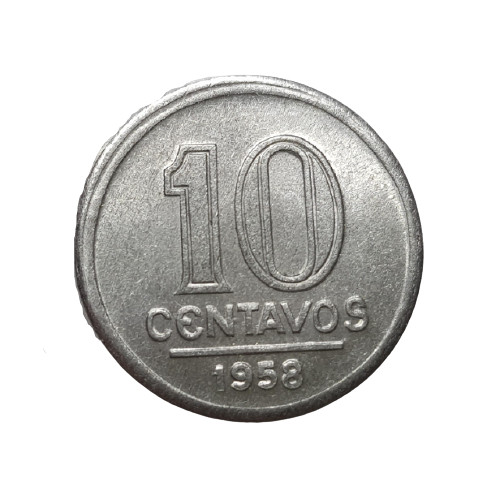 V259 - Moeda 10 Centavos 1958 FC - ESCASSA. Nº156