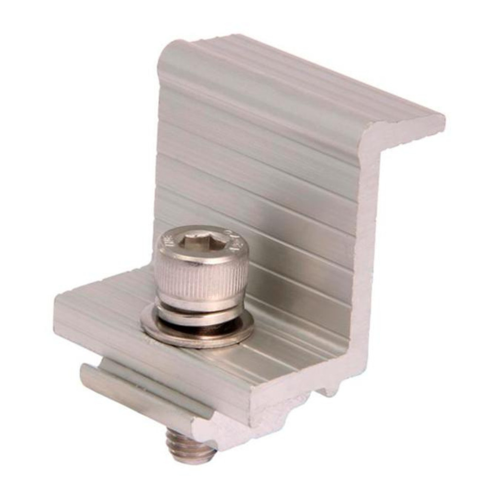 Conector Fixador Grampo Final Painel Solar 35mm - 04 Peças