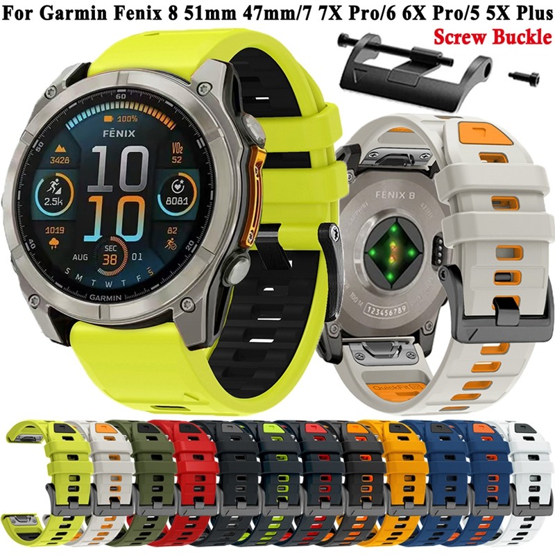 RosMank 26mm Quickfit Nylon Cinturino per Garmin Fenix 8 AMOLED 51mm/7X Pro/ 7X/6X Pro/6X, Cinturino di Ricambio Ondulato per Enduro 3/Descent Mk3i/ Instinct 2X/Tactix 7/Quatix 7X (Blu