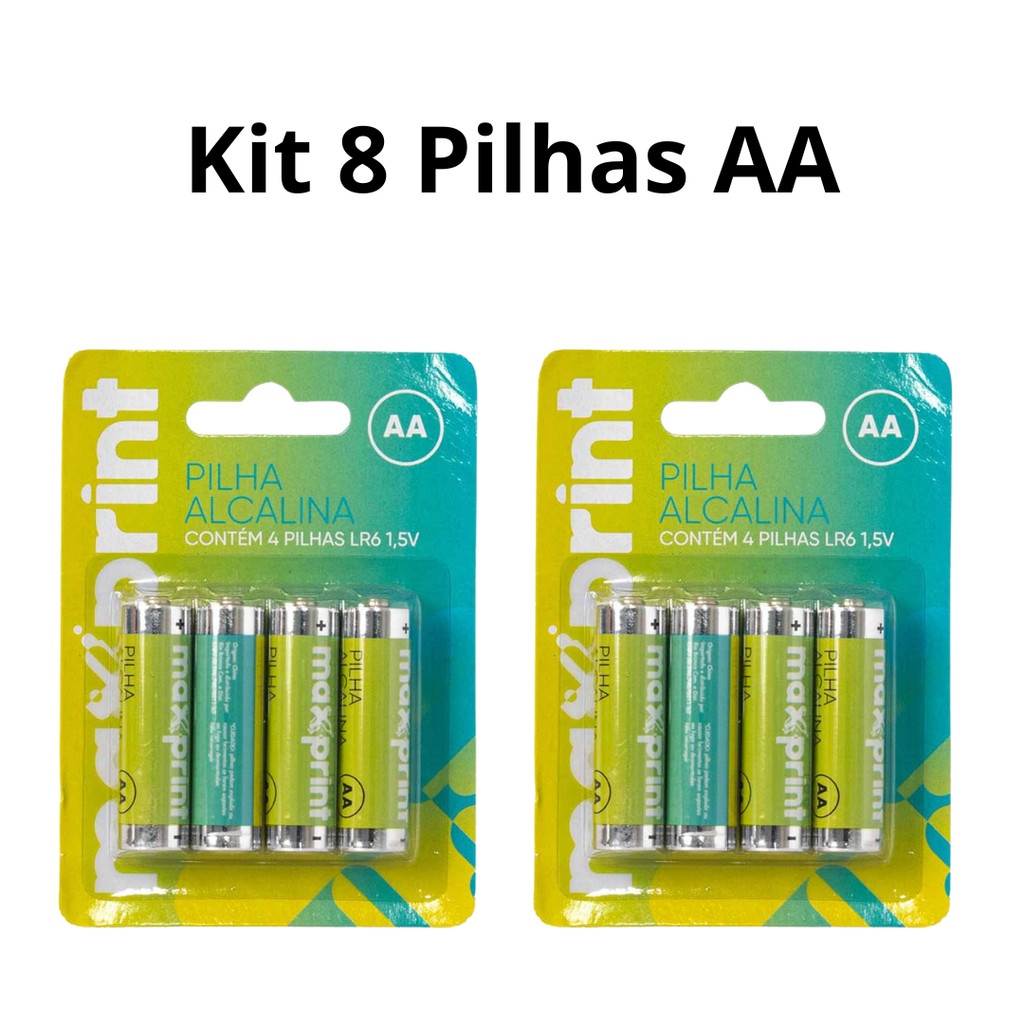 Kit Un Pilha Aa Alcalina V Maxprint Pct Shopee Brasil