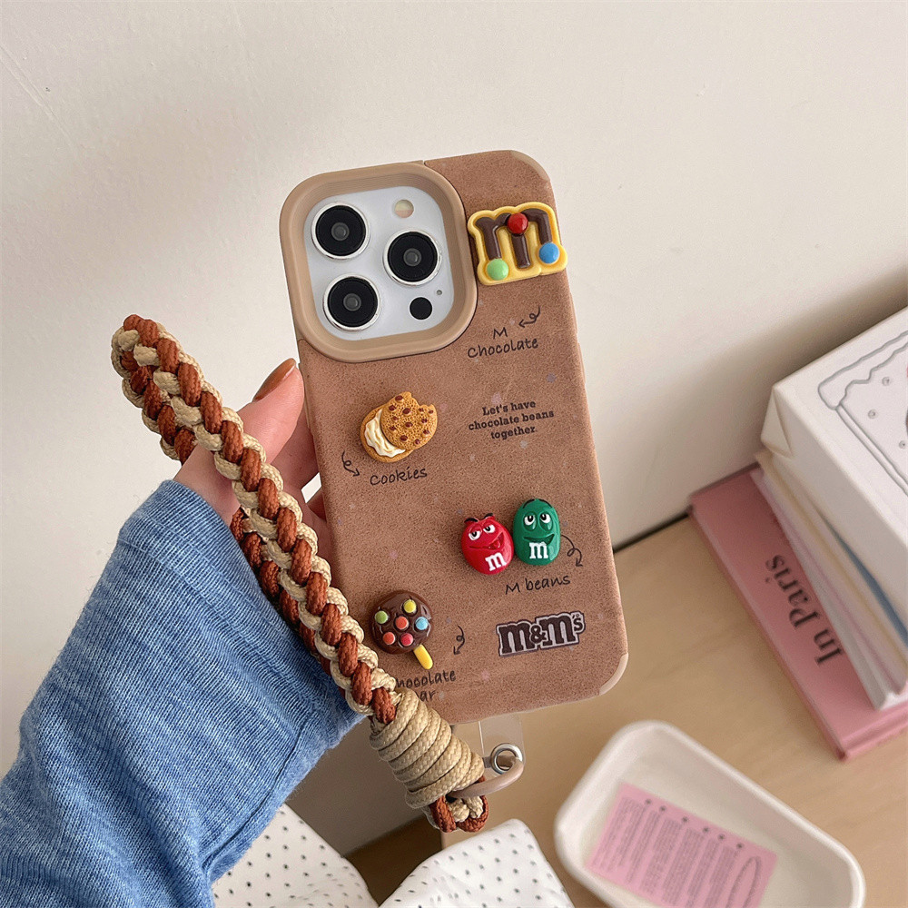 Capa De Telefone Macia De Couro De Luxo 3D Cute Cartoon m & Para IPhone 16 Pro Max 15 14 13 À Prova De Choque Com Furo G