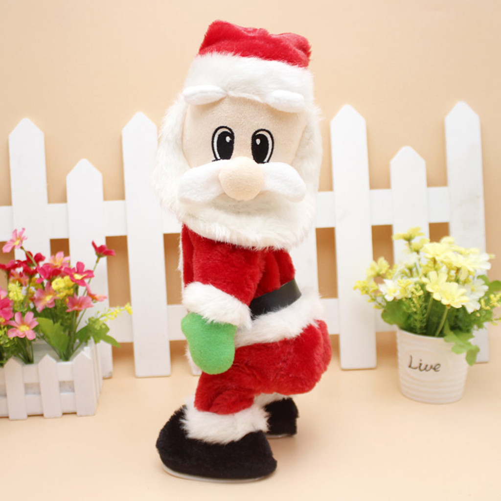 Novo Criativo Natal Ano 14 Polegada Musical Elétrico Twerk Cantando Dança Papai Noel Shake Figura Hip Brinquedos