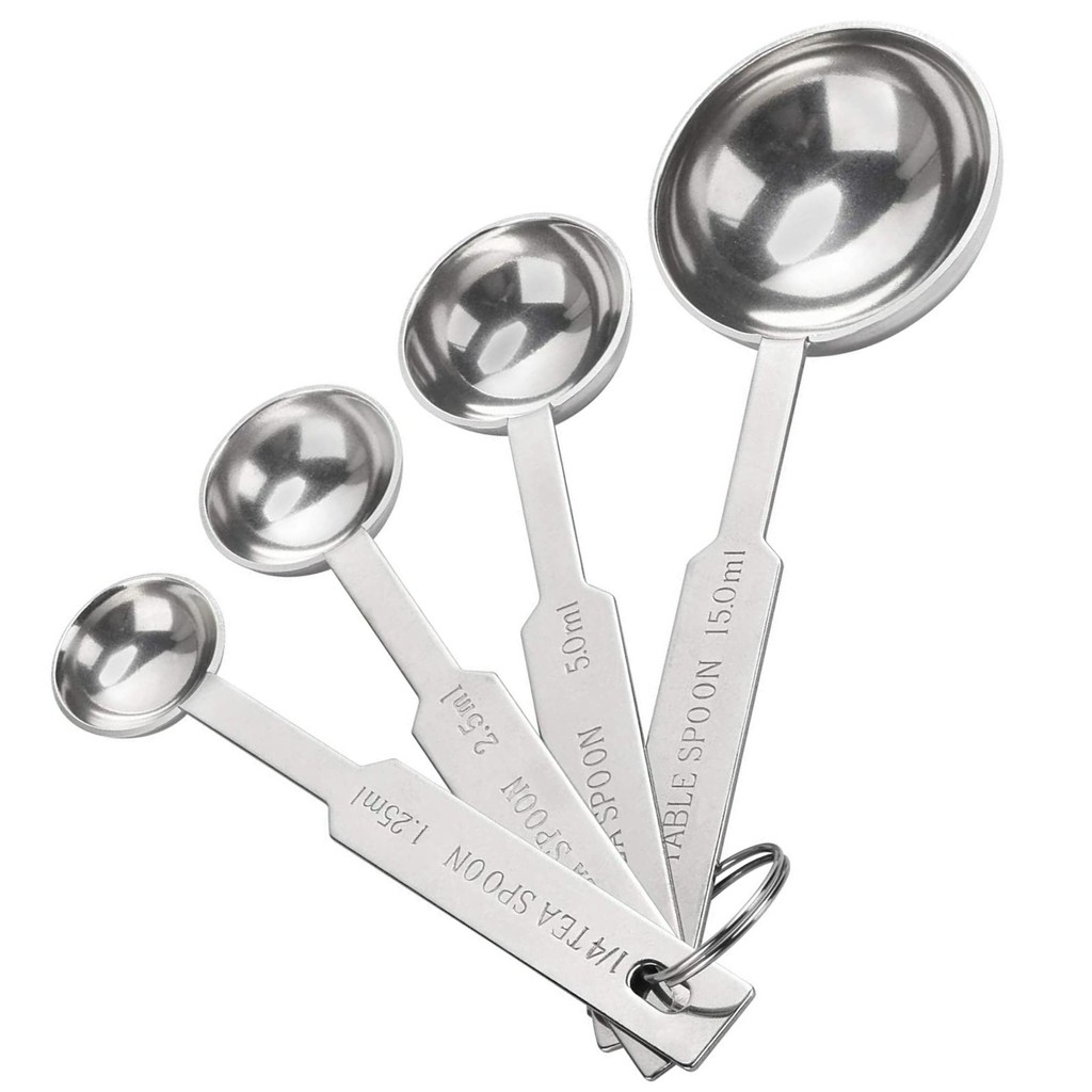 Kit 4 Colheres Medidoras Inox - Medir Temperos Açucar e Café