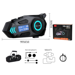 Fones de ouvido para capacete de motocicleta Bluetooth HD IP67 à prova d'água com tela LCD digital em Oferta na Shopee