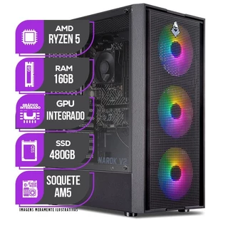 PC Gamer Mancer, AMD Ryzen 5 8500G, 16GB DDR5, SSD 480GB, Fonte 500W 80 Plus