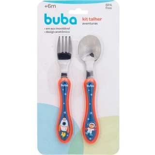 Conjunto Talheres Colher E Garfo Aventuras Astronauta 16970 Buba