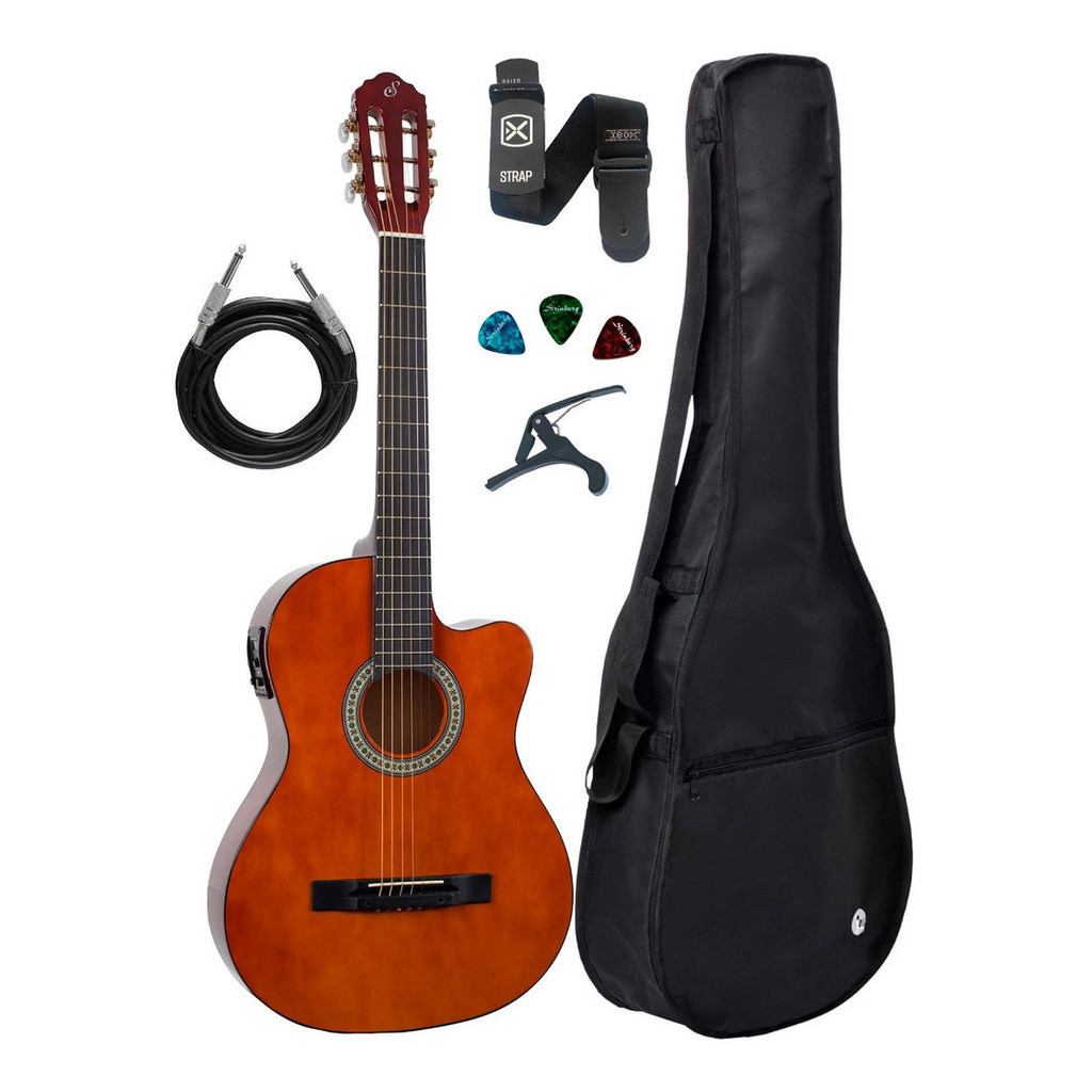 Violão Elétrico Giannini Sf14 Flat N Kit Capa Acessorios