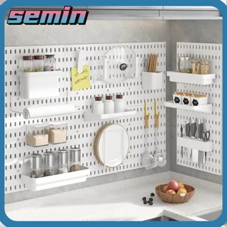 SEMIN Diy Rack De Armazenamento , Suportes De Parede Sem Furos , Prateleiras De Painel De Acessórios De Plástico Pegboard