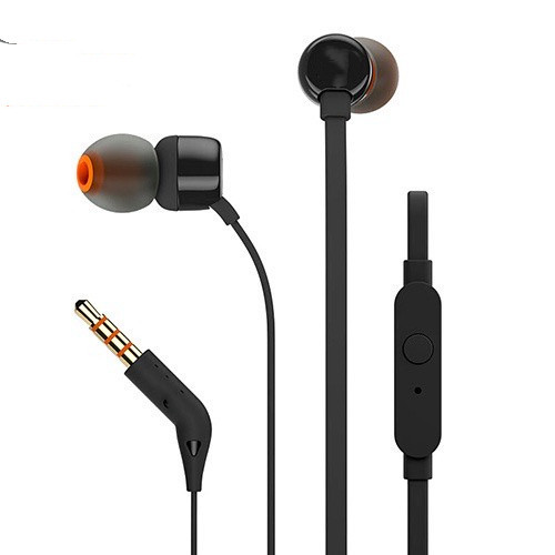 Fone de ouvido T110 3,5mm com microfone esportivo T110 3,5mm Fone de ouvido com fio