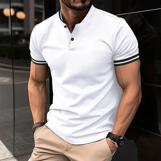 Botão Casual POLO Camisa POLO Camisa POLO Camisa POLO Camisa POLO Camisa POLO Homem Lapela de Verão Homem Lapela de Verão Homem Esportivo Exterior Europeu Americano All-Match 2024
