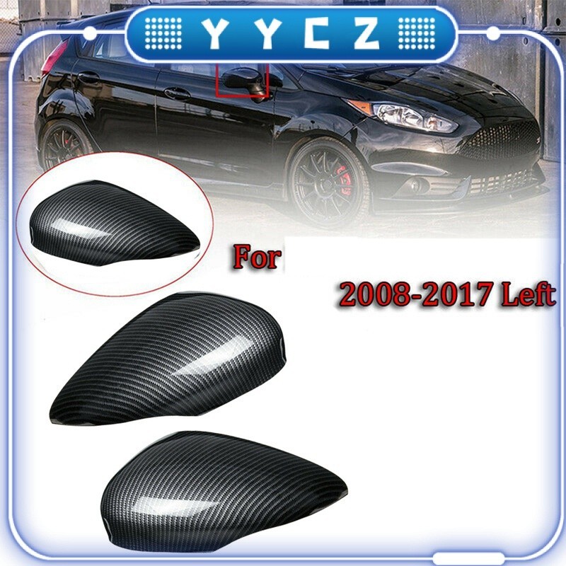 Fibra de carbono Side Wing Espelho Tampa Guarnição Espelho Retrovisor Capas para Ford Fiesta Mk7 2008 2009 2010 2011 2012 2013-2017