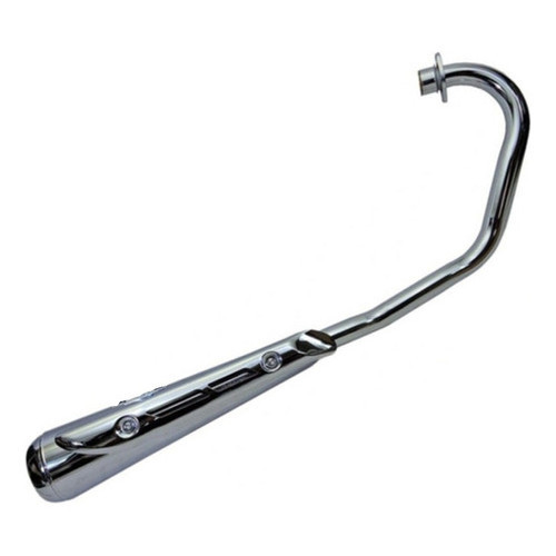 ESCAPAMENTO CG 150 TITAN 2004 - 2008 CROMADO ESTRALADOR MINI S/ BACALHAU C/ PROTETOR