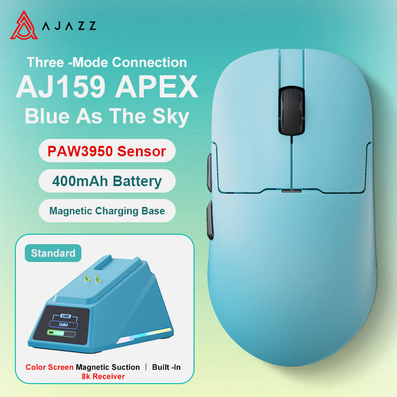 Mouse Gamer Sem Fio AJAZZ AJ159 APEX/AJ159PRO Com Base De