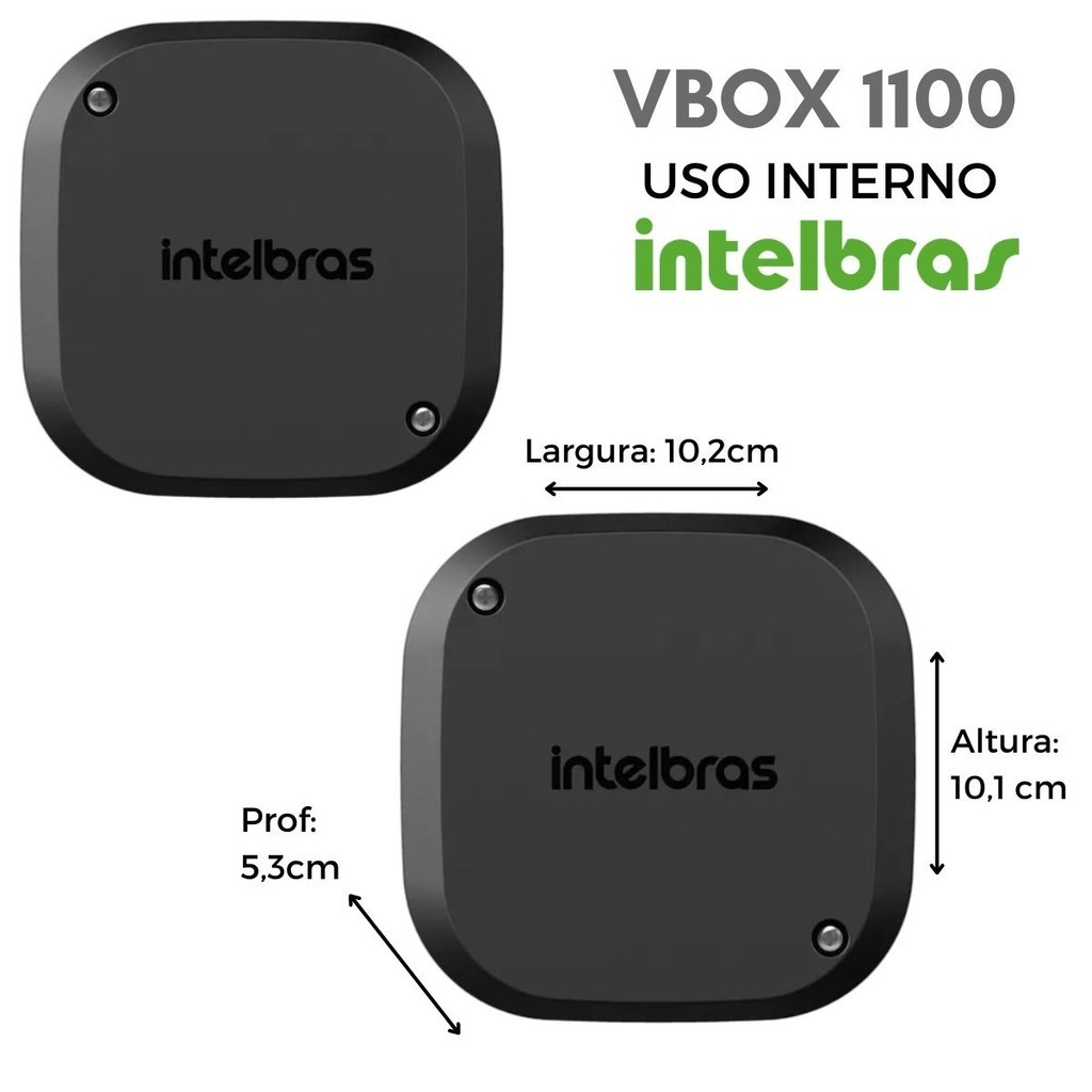 2 unid Caixa Vbox 1100 Interna Preta Passagem Organizadora Cabos para CFTV Cameras Intelbras