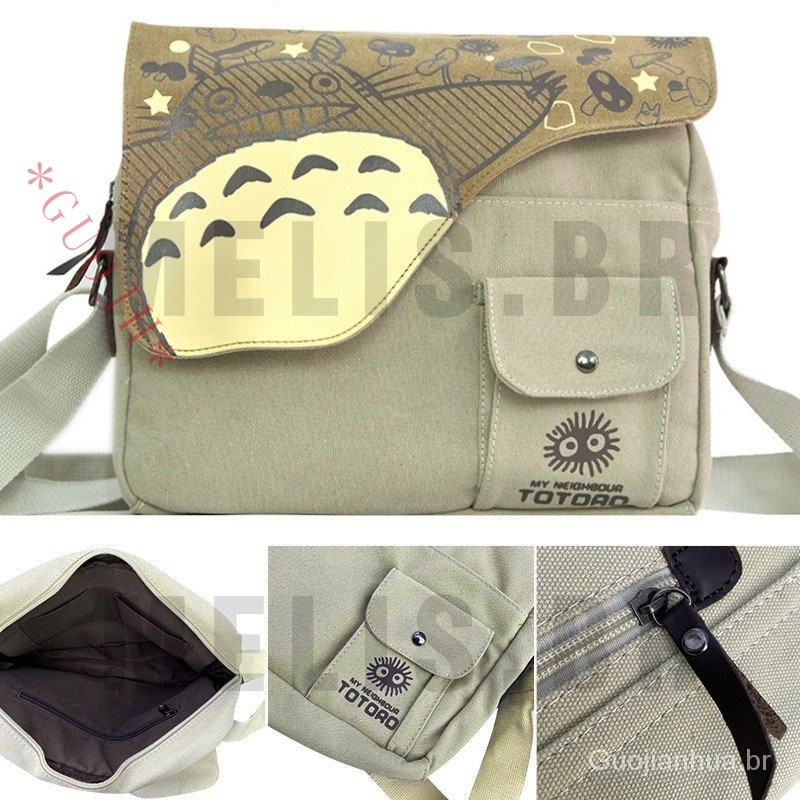 GUOJH Bolsa Tiracolo Anime Vizinho Totoro Mochila Transversal Lona
