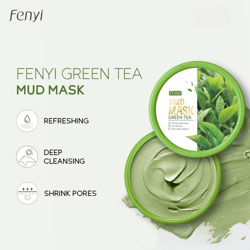 Máscara De Lama De Chá Verde Fenyi Remove Acne Poros Blackheads Limpeza Controle De Óleo Brilhante 100g