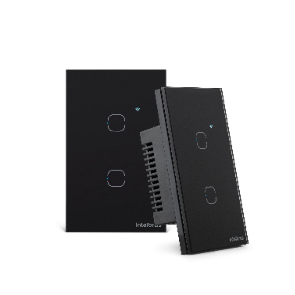 INTERRUPTOR SMART WI-FI 2 TECLAS TOUCH EWS 1002 PRETO INTELBRAS