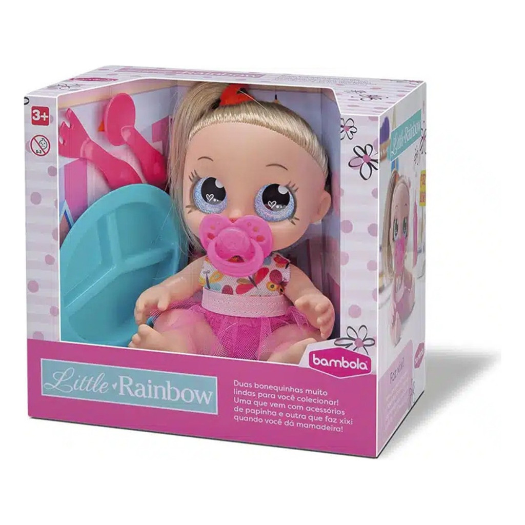 Boneca Little Rainbow Papinha +3 Anos Bambola Brinquedos | Shopee Brasil