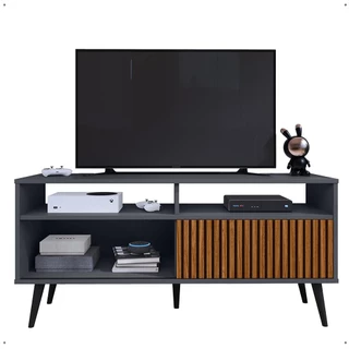 Estante Rack Home Tv 55 Polegadas Porta Sala Pés Retro