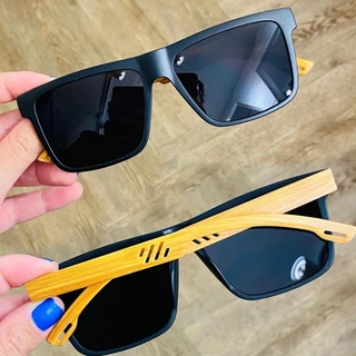 Óculos de Sol Masculino Colorido lançamento 2024 Proteção UV400 Haste Bambu