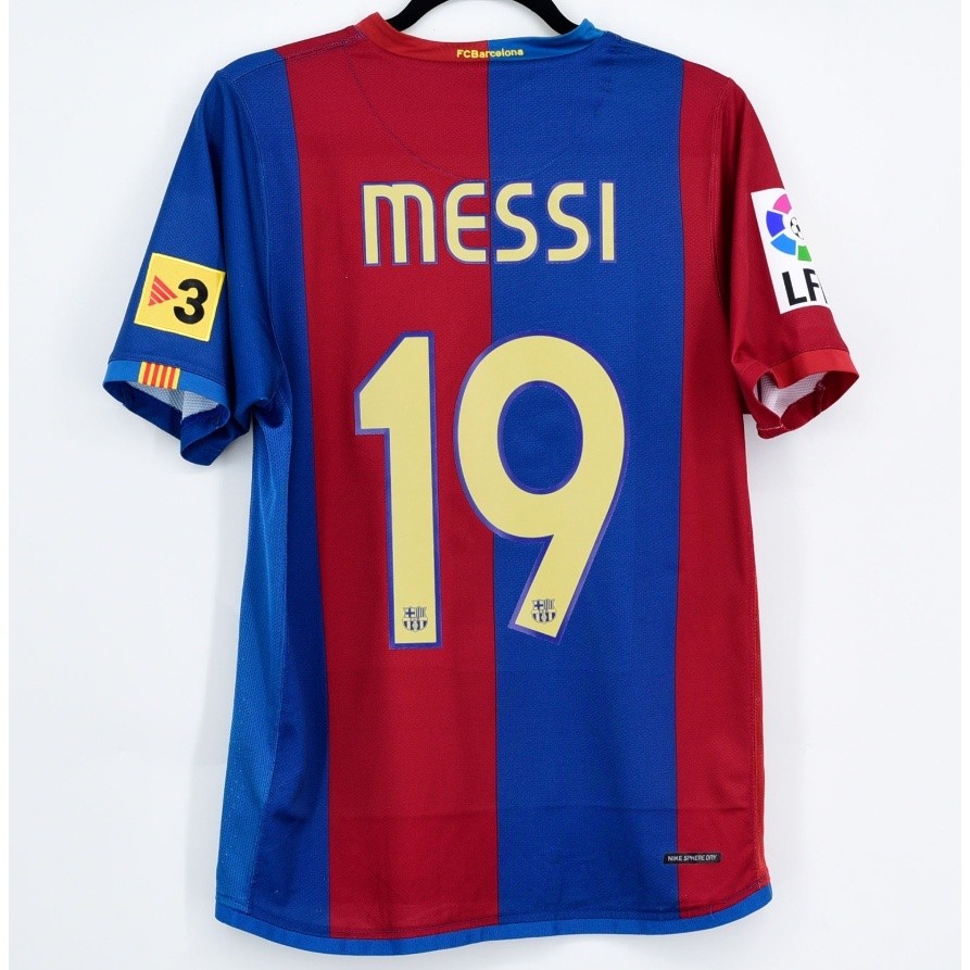 2006-2007 Retro T Shirt Curto Principal Shirt19 # MESSI 10 # Ronaldinho Futebol Terno Nome Personalizado e Número VR9R