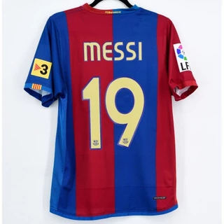 2006-2007 Retro T Shirt Curto Principal Shirt19 # MESSI 10 # Ronaldinho Futebol Terno Nome Personalizado e Número VR9R