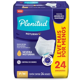 Roupa Íntima Plenitud Noturna para Incontinência P/M 24 Un