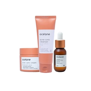 Kit Océane Acne Care Cleanser Gel de Limpeza 100ml + Cream Hidratante Facial 50g + Sérum Facial de Vitamina C e Ácido Fe
