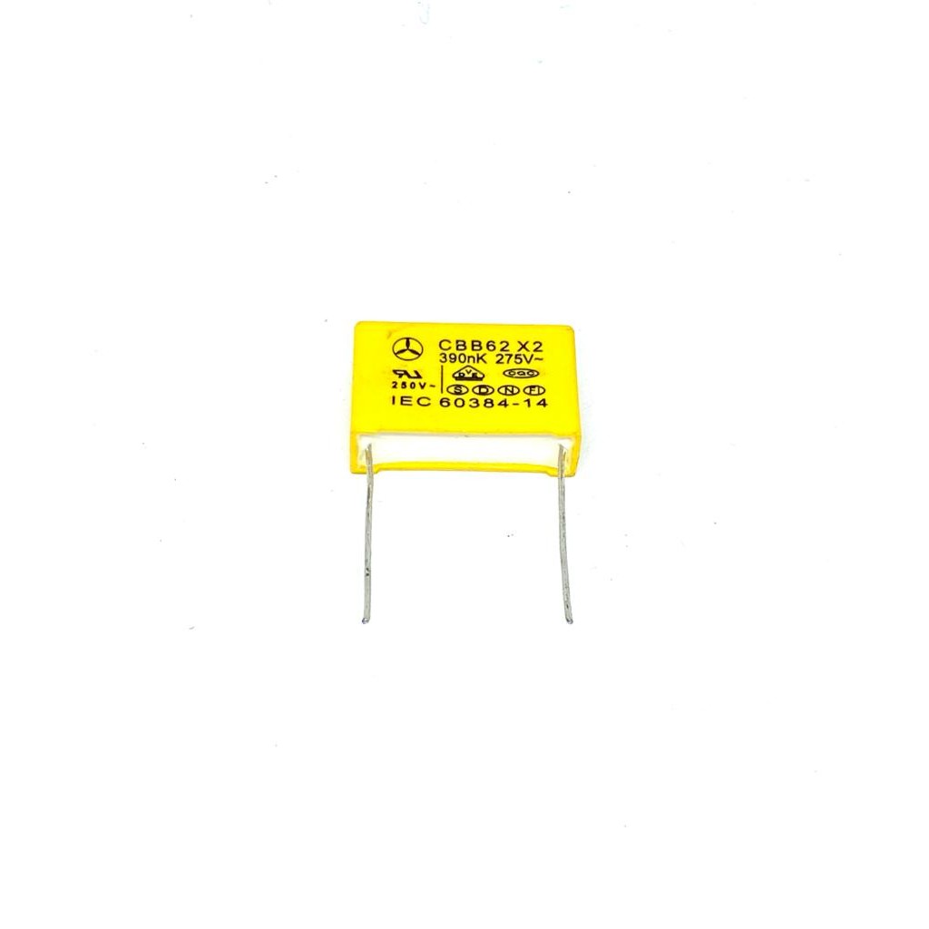 KIT COM 10 PEÇAS - CAPACITOR SUPRESSOR X2 390K 275VAC 26X8X17MM CBB62 ...