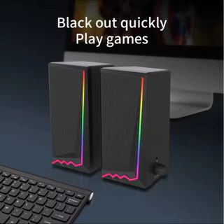 Caixa de som Pc Gamer Com Luz RGB Estéreo 2.0 Para Computador Notebook