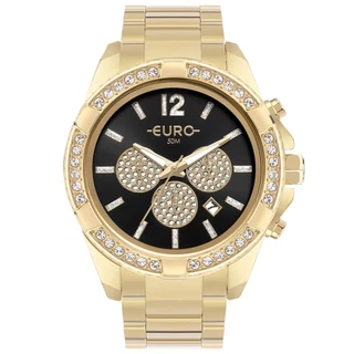 Relógio Euro Feminino Big Case Dourado - EUJP25AP/4P