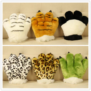 Simulação Patas De Tigre , Luvas De Dinossauro De Pelúcia Panda Zoológico , Brinquedos De Palma Girafa