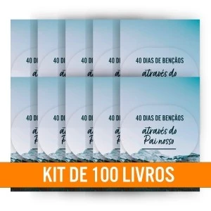 Kit de Evangelismo - 100 livros Palavras de Vida - 40 Dias de Bençãos com Pai Nosso