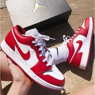 Tenis nike air jordan dunk low cano baixo masculino feminino promoção vermelho/branco 34 ao 43