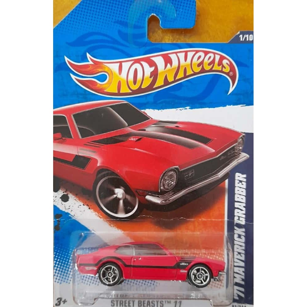 Hot Wheels Street Beasts 2011 - Ford Maverick Grabber 1971 Verte 1/64, Neuve KMart