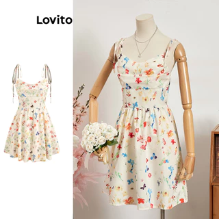 Lovito Vestido Boho Ditsy com estampa floral para mulheres L99ED297