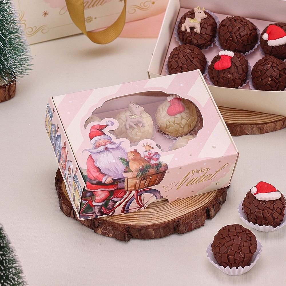 Caixa para 6 Doces com Visor Neve (10 unidades) Shopee Brasil