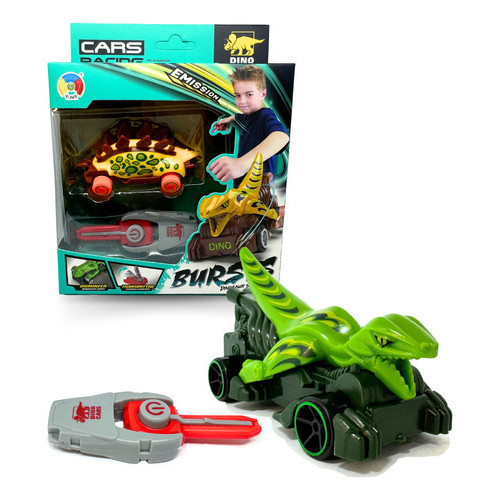 Carrinho De Corrida Com Lançador Turbo Burst Dinossauro
