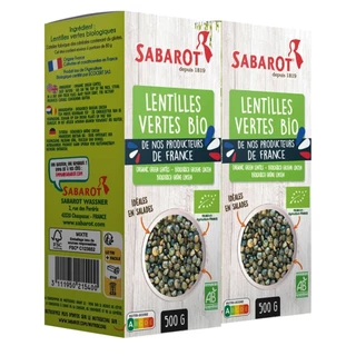 Kit c/ 2und Lentilha Verde Francesa Sabarot 500g