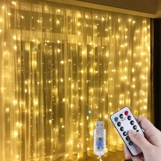 3M 300 Luz De Cortina LED 8 Modos De Iluminação Luzes De Fada De Fadas USB Para Decorações De Festa