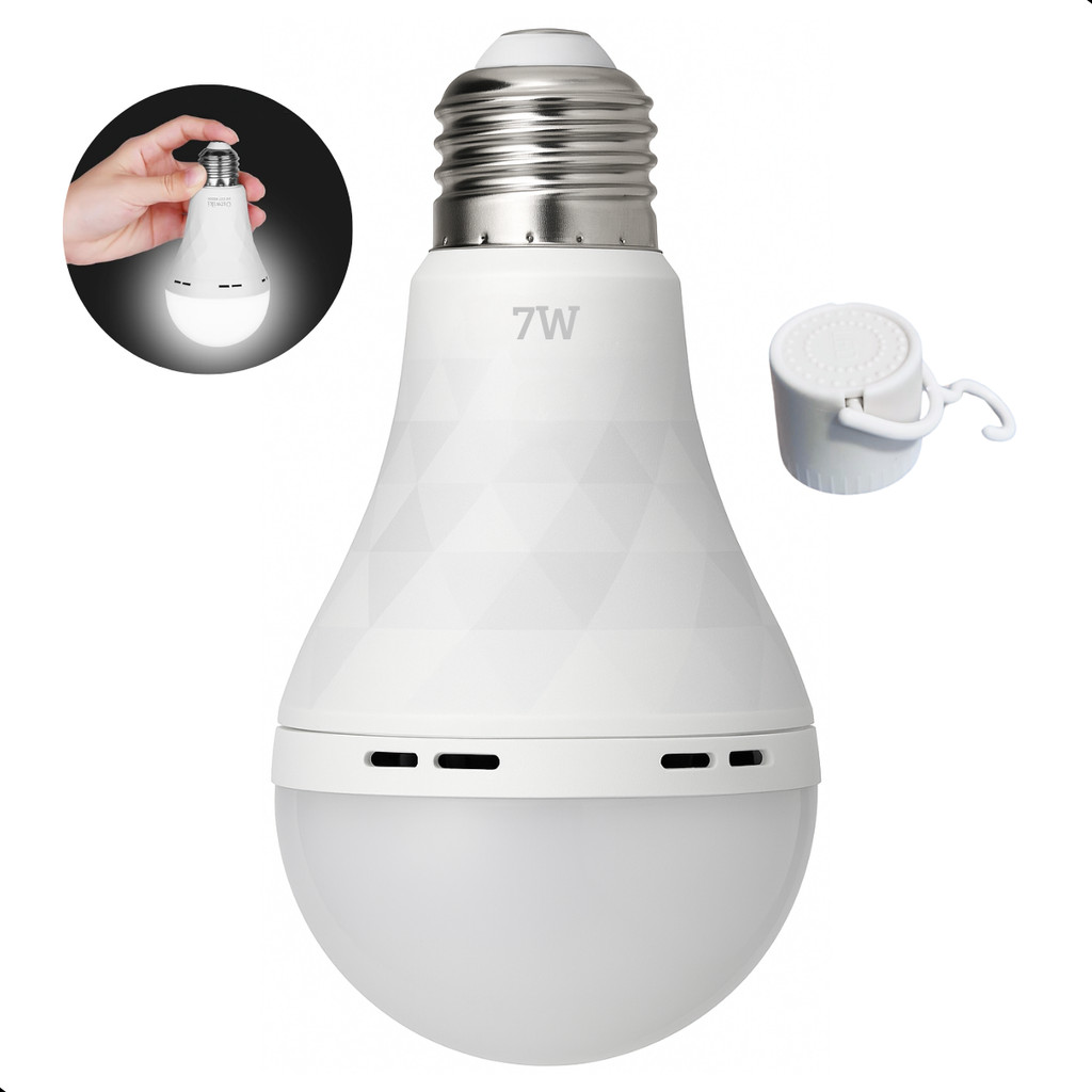 Lâmpada De Emergência Recarregável Portátil 7w Led Camping Pesca 4 Em 1