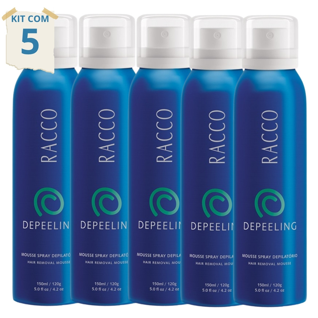 Kit 5 Depila Fácil Creme Depilatório Racco Mousse Depeeling Spray ...