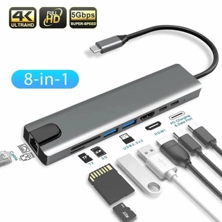 Estação de Ancoragem 8 Em 1 USB C Hub 4K PD HDMI 4K 100W Energia FANG