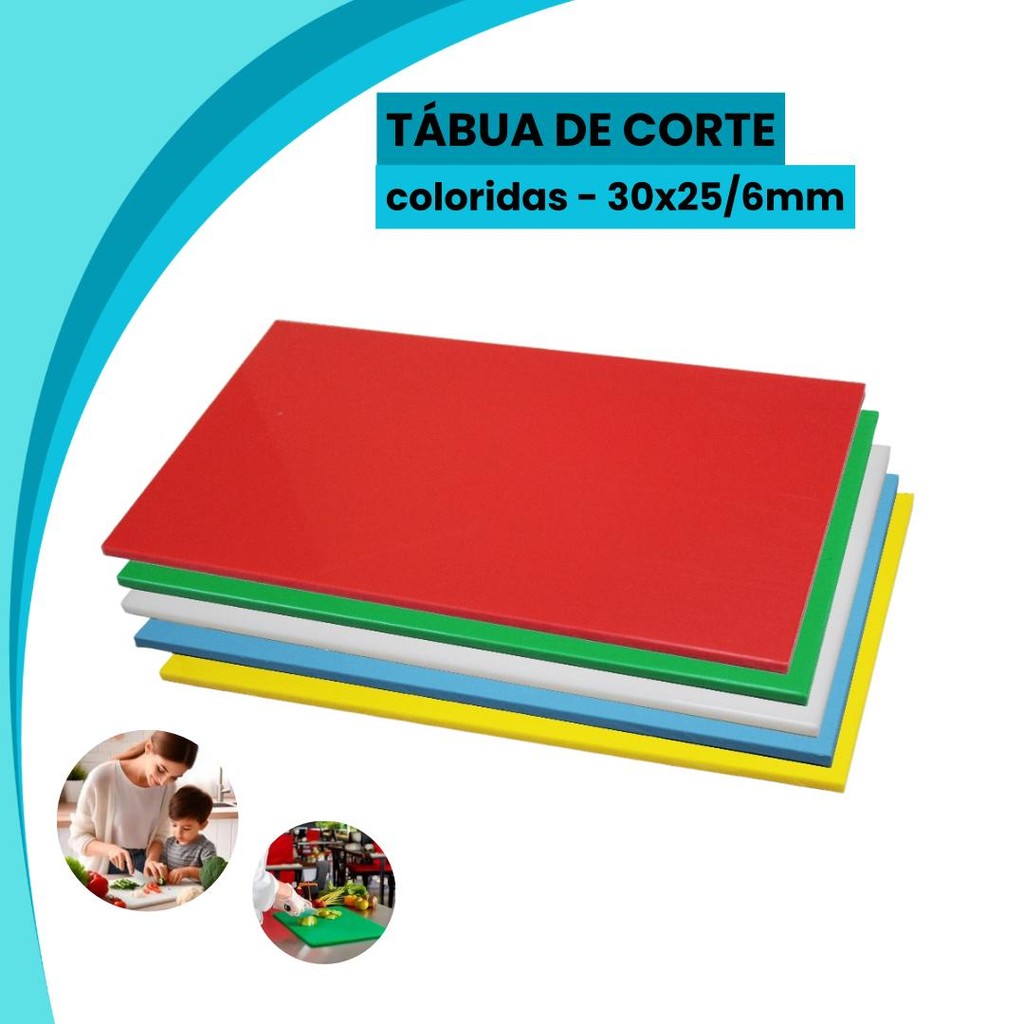Tabuas De Corte Antibacteriana 30x25 6MM Diversas Cores Polietileno Carnes Legumes | Shopee Brasil