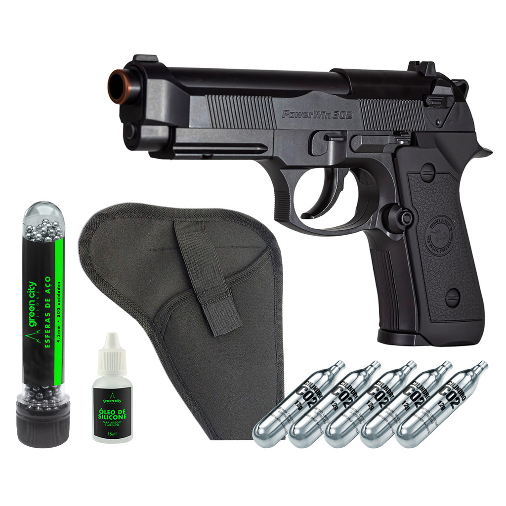 Combo Pistola Bereta PT92 M92 Wingun Rossi Co2 M9 4.5mm Airgun, Kit ...