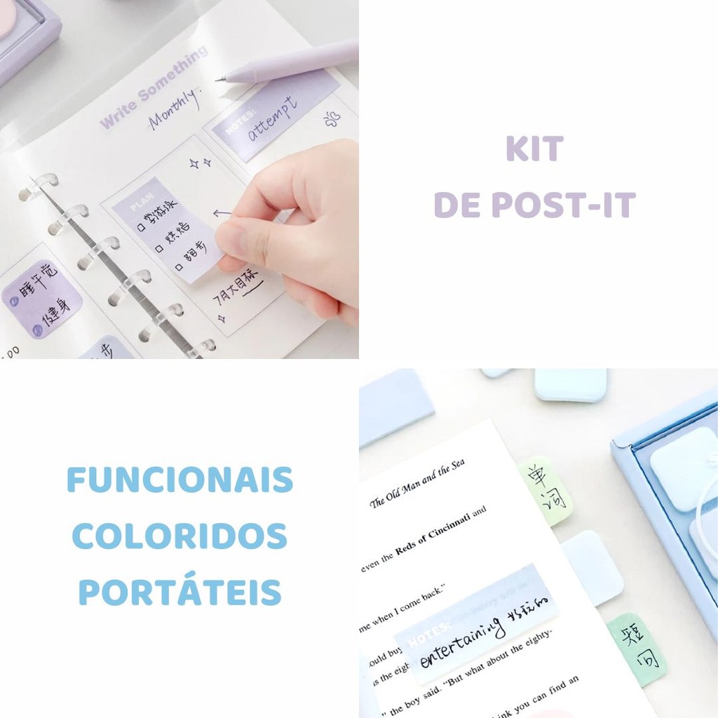 POST-IT PEQUENO COLORIDO 210 FOLHAS | Shopee Brasil