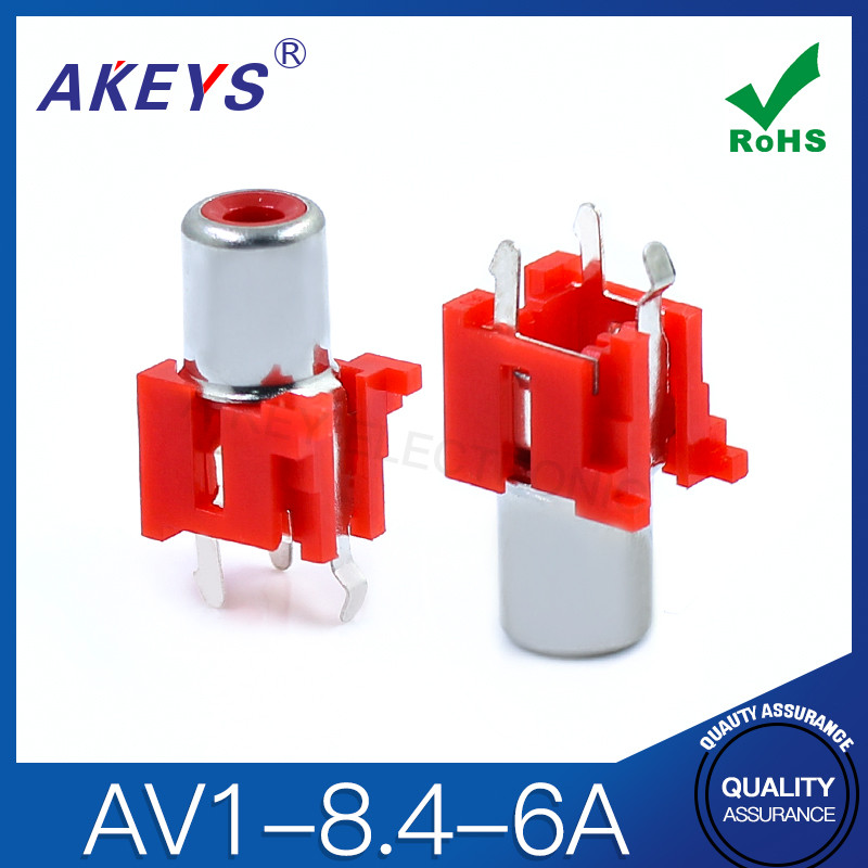 10 Peças Tomada Concêntrica AV 3 Pés RCA Soquete Único Furo PCB Soldado ...