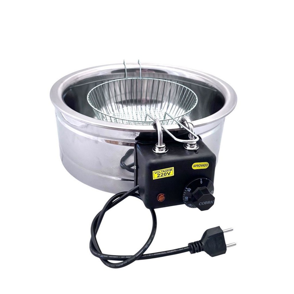 Tacho Aço Inox Fritadeira Industrial Elétrica 8 Litros 220V