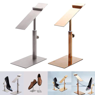 1 Unid . Suporte Para Sapatos De Aço Inoxidável Moderno Sandália Riser Loja De Metal Altura Ajustável